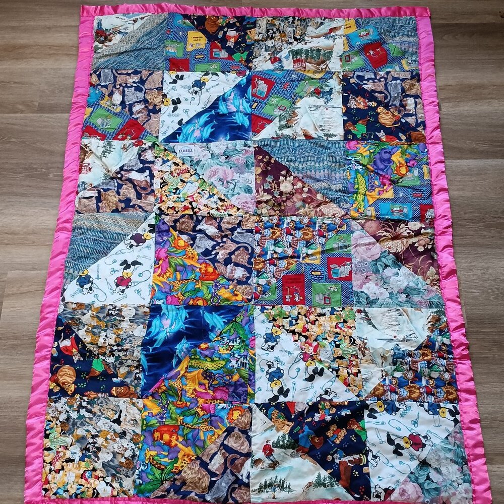 Handmade Vintage 1996-98 Blanket Patchwork Dogs Cats